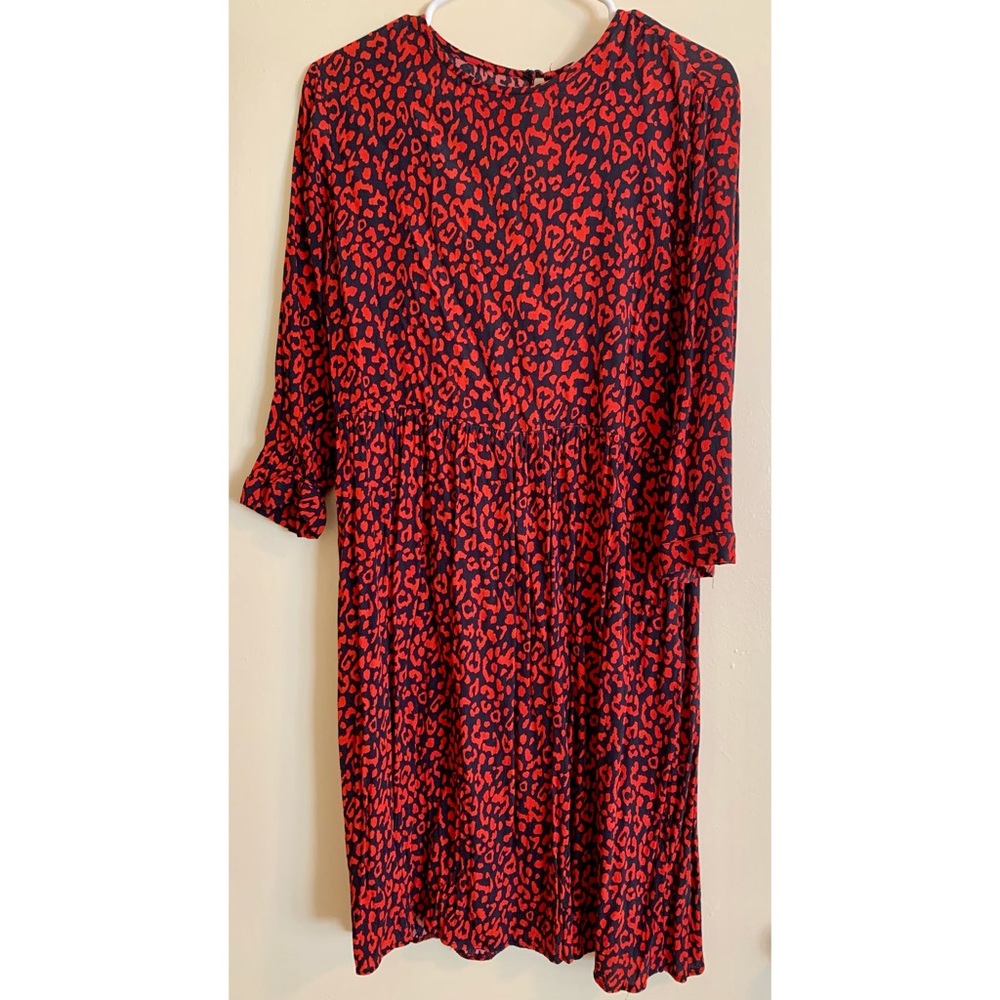 Zara Red and Black Printed Dress